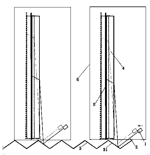 Refractive displacement sensor and measuring method thereof