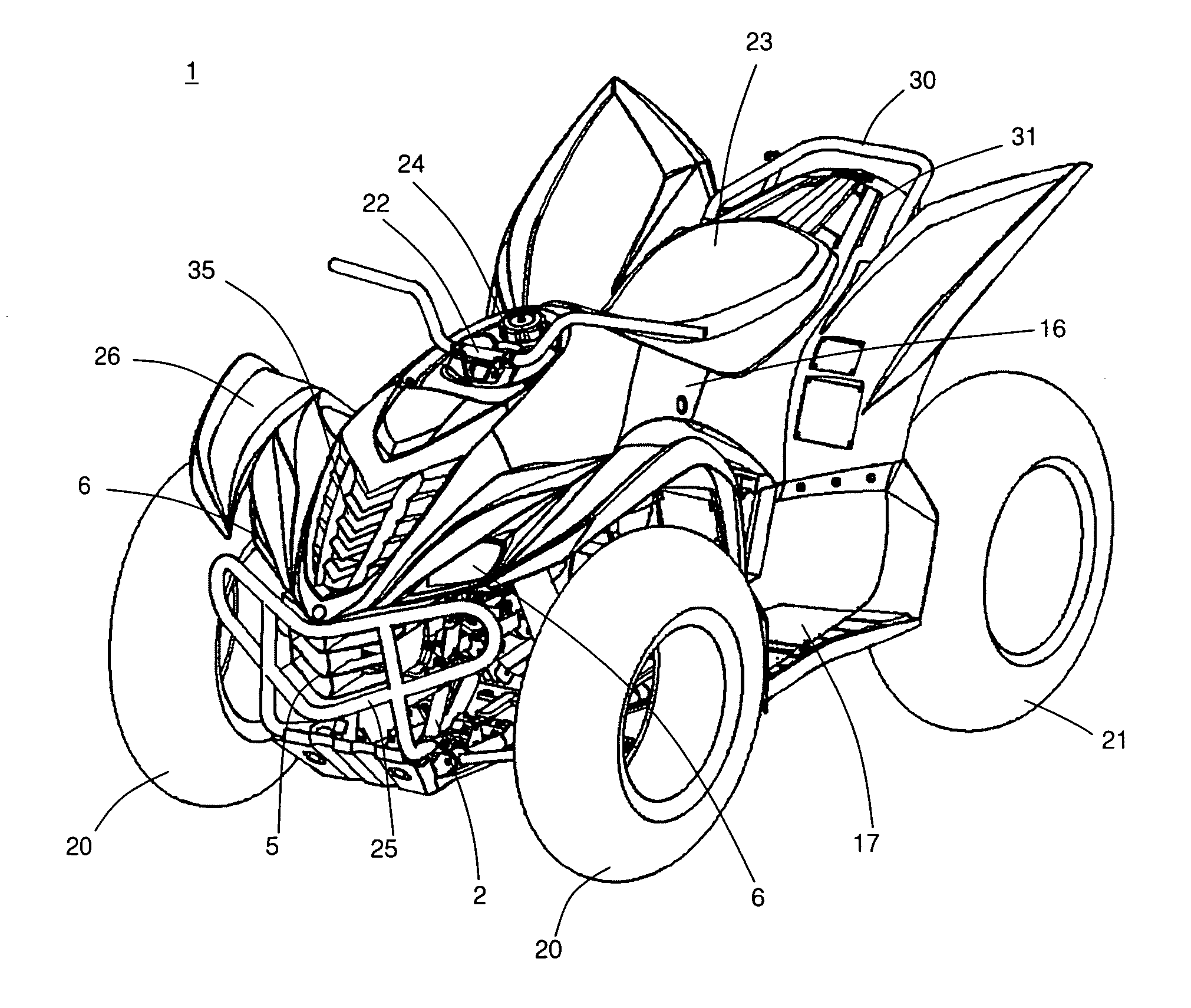 Bracket assembly for all-terrain vehicle