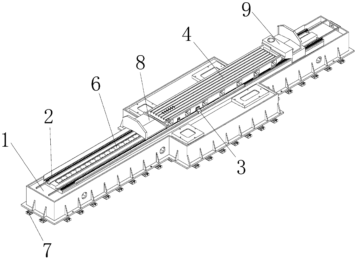 Large machine tool linear motor workbench