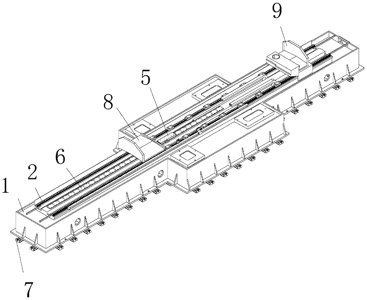 Large machine tool linear motor workbench