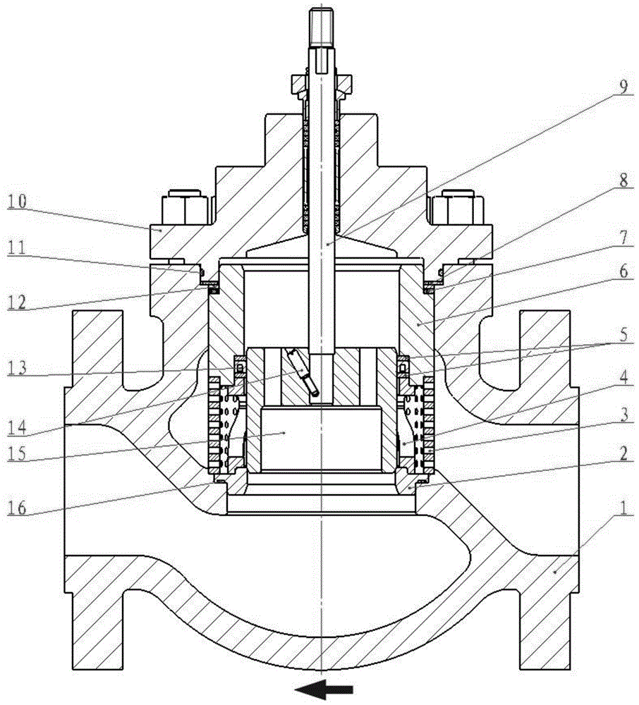 Low-noise single-seat cage type regulating valve