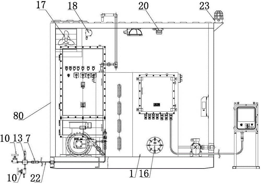 Automatic monitoring equipment for annular pressure of oil field gas well