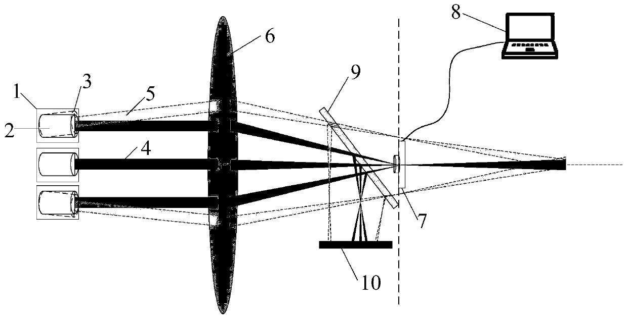 High power laser array parallel output adjustment device and method thereof