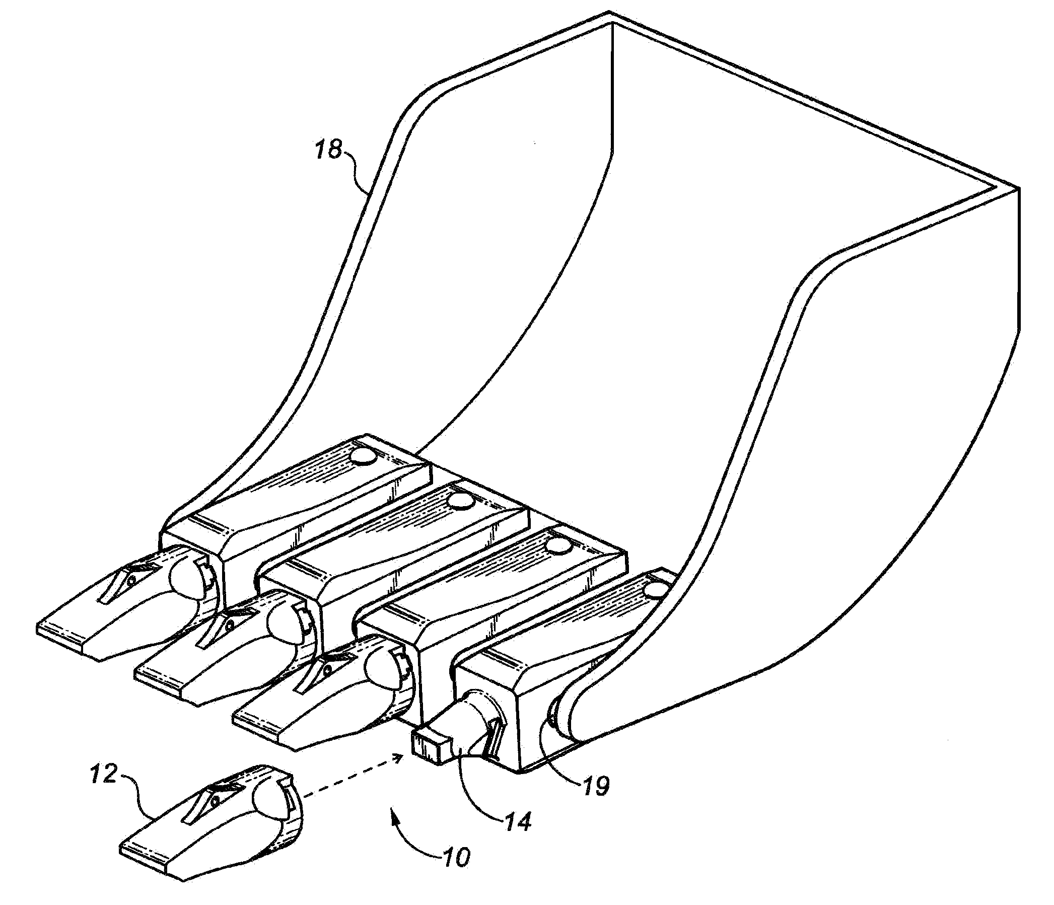 Tooth and adaptor assembly for a dipper bucket