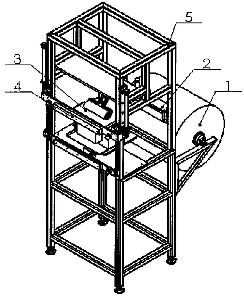 Online automatic bagging method and device for plastic bag rolls