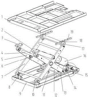 Electric control lifting device used for scanning bed