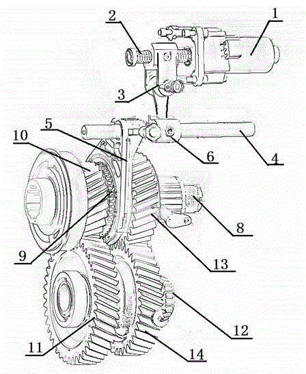 Speed changing box of motor-driven gear shifting mechanism