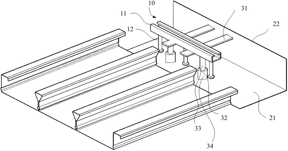 Halfen curtain wall embedded part installation device and Halfen curtain wall embedded part installation method