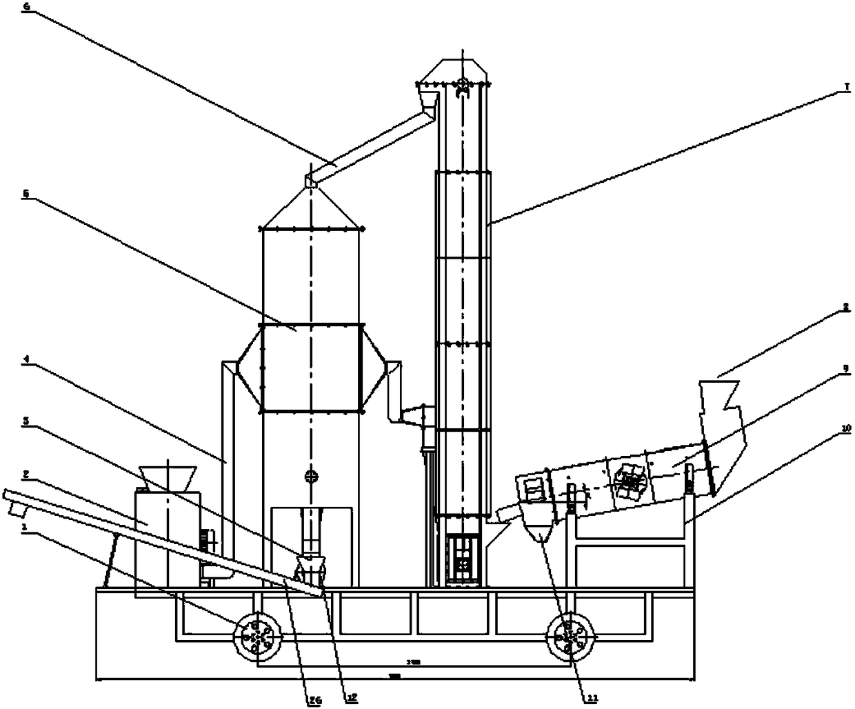 Novel grain cleaning and drying integrated device