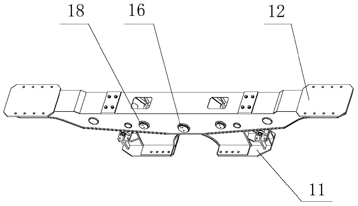 A self-adaptive support device for a vehicle-mounted large cabin