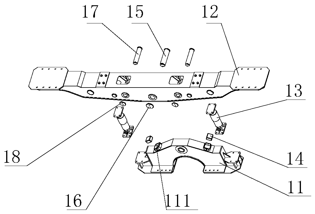 A self-adaptive support device for a vehicle-mounted large cabin