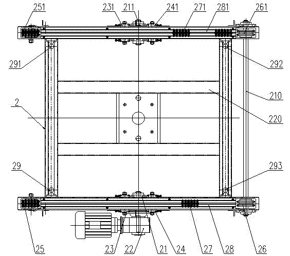 Transfer mechanism at 90-degree corner of conveyor track