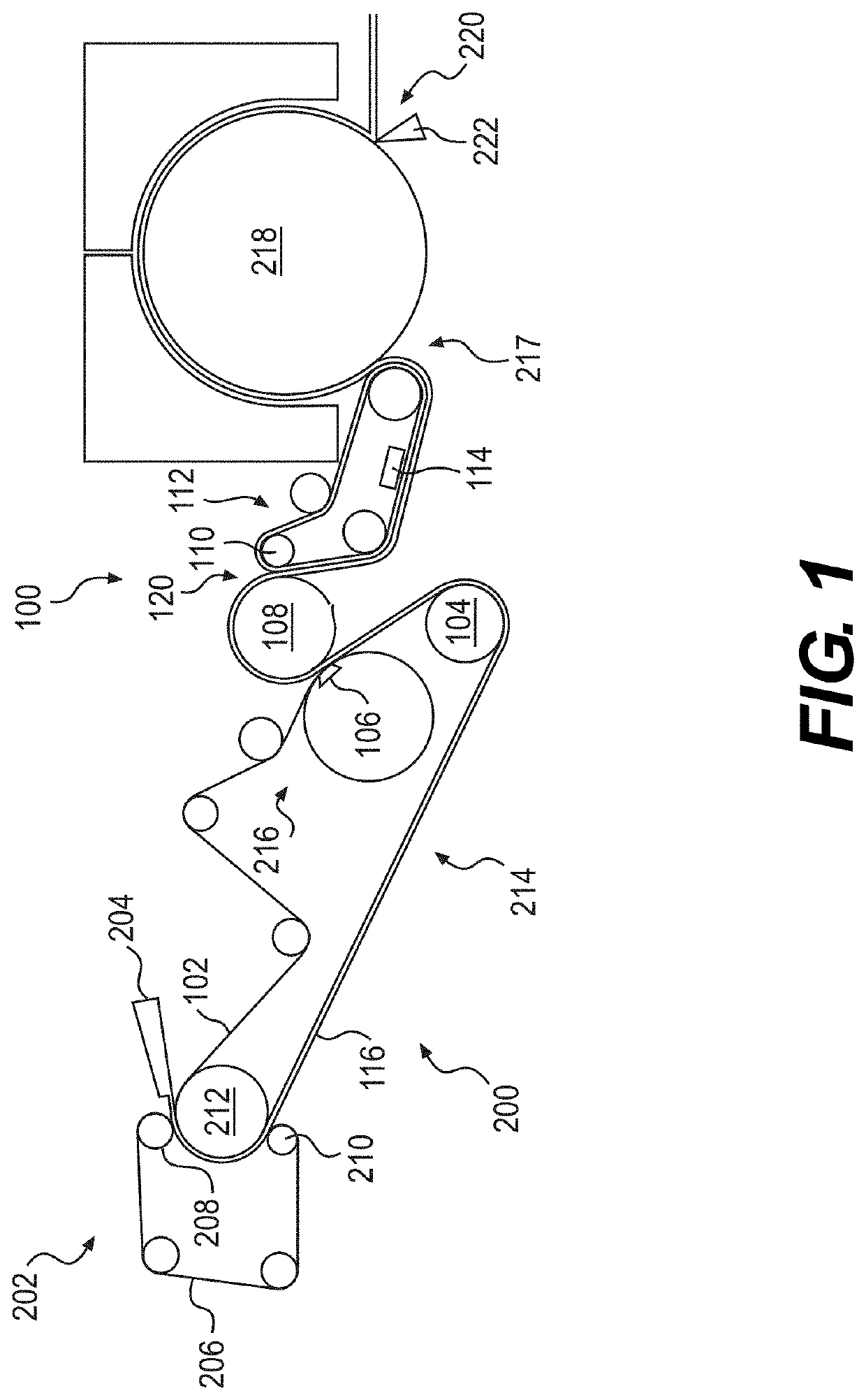 Multilayer creping belt having connected openings, methods of making paper products using such a creping belt, and related paper products