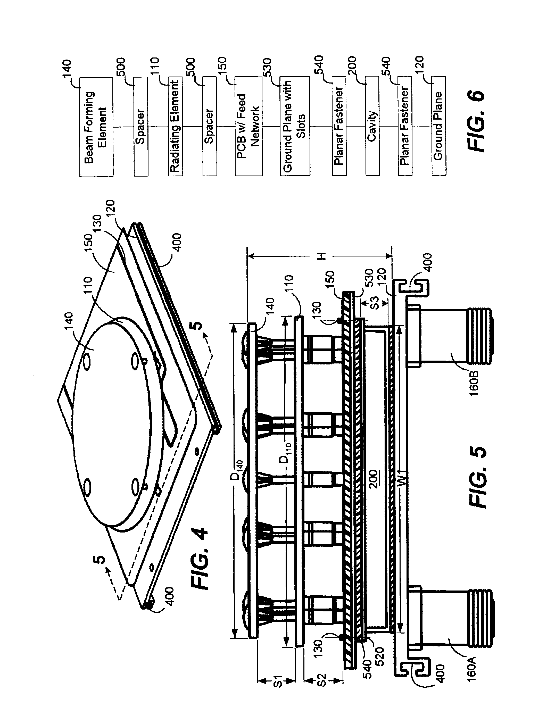 Patch and cavity for producing dual polarization states with controlled RF beamwidths
