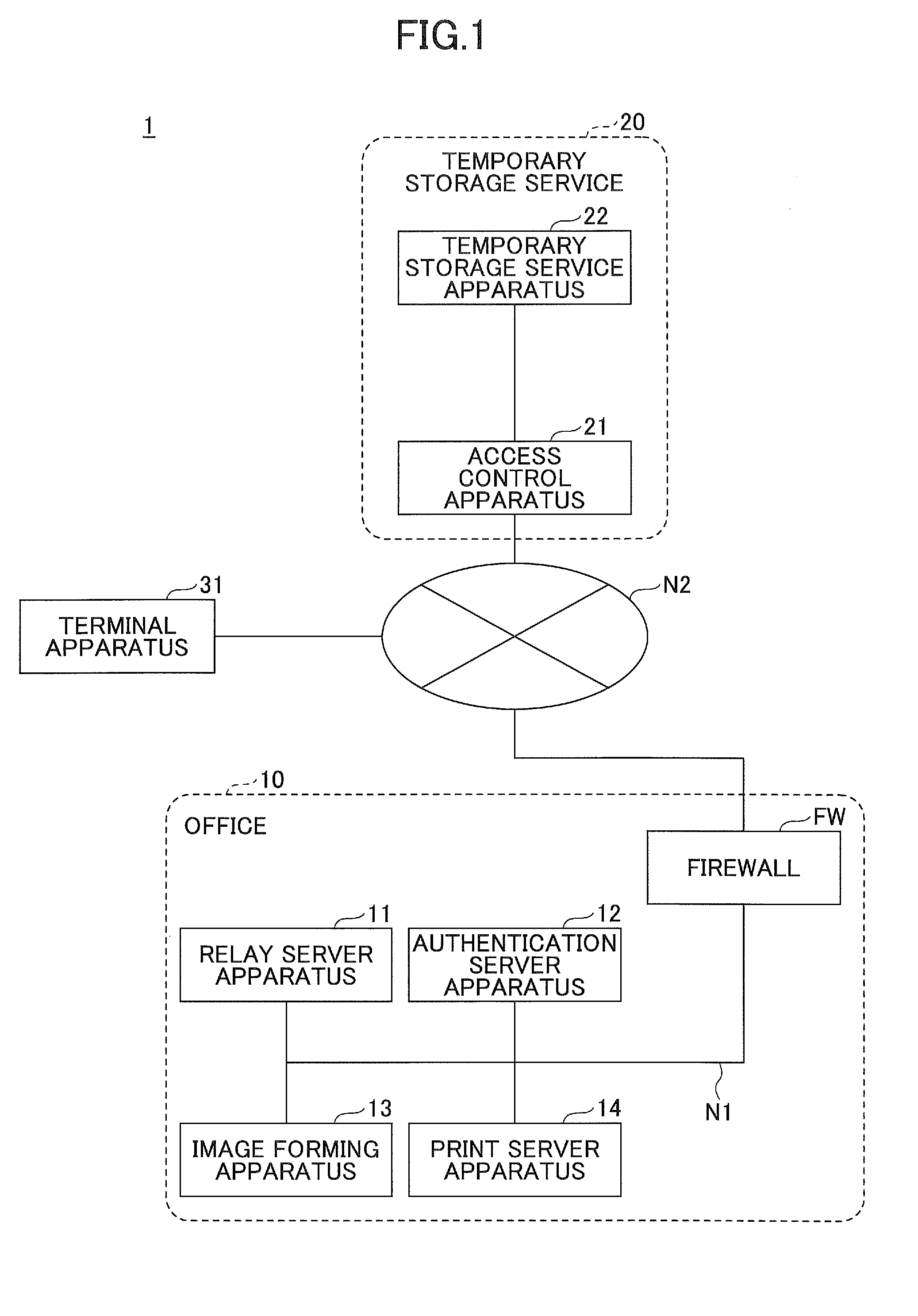 Output system, output method, output data storage apparatus, and output data relay apparatus