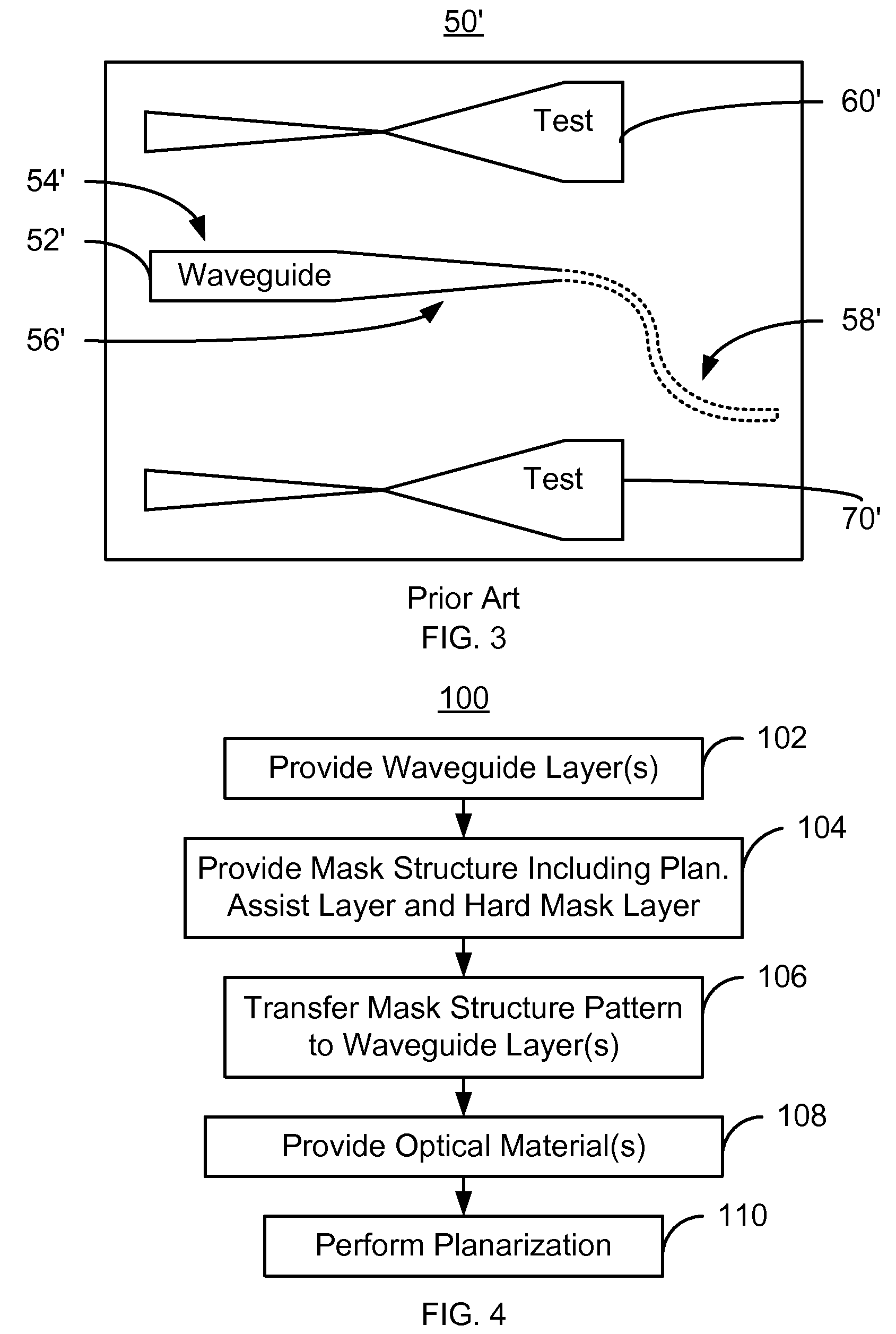 Method and system for manufacturing tapered waveguide structures in an energy assisted magnetic recording head