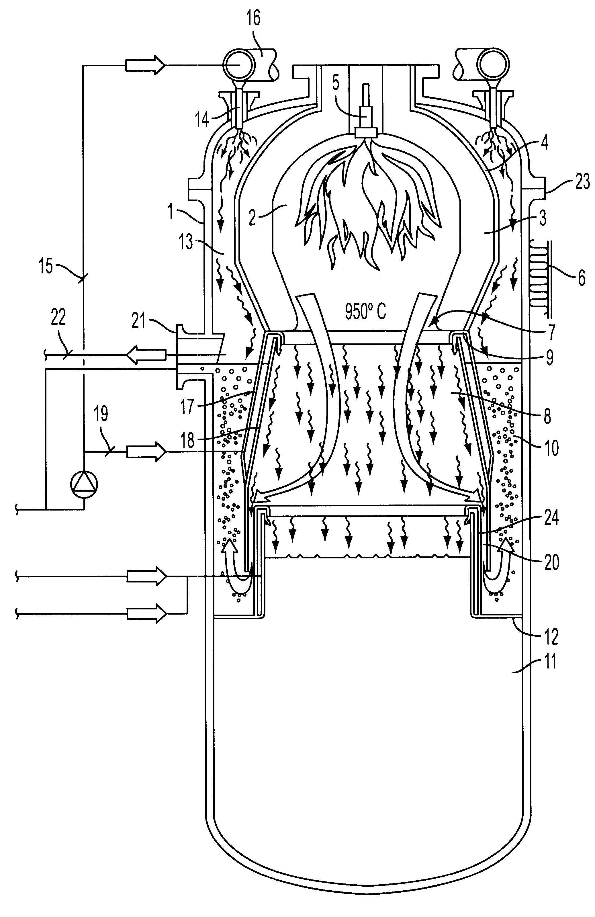 Apparatus for gasification of spent liquor