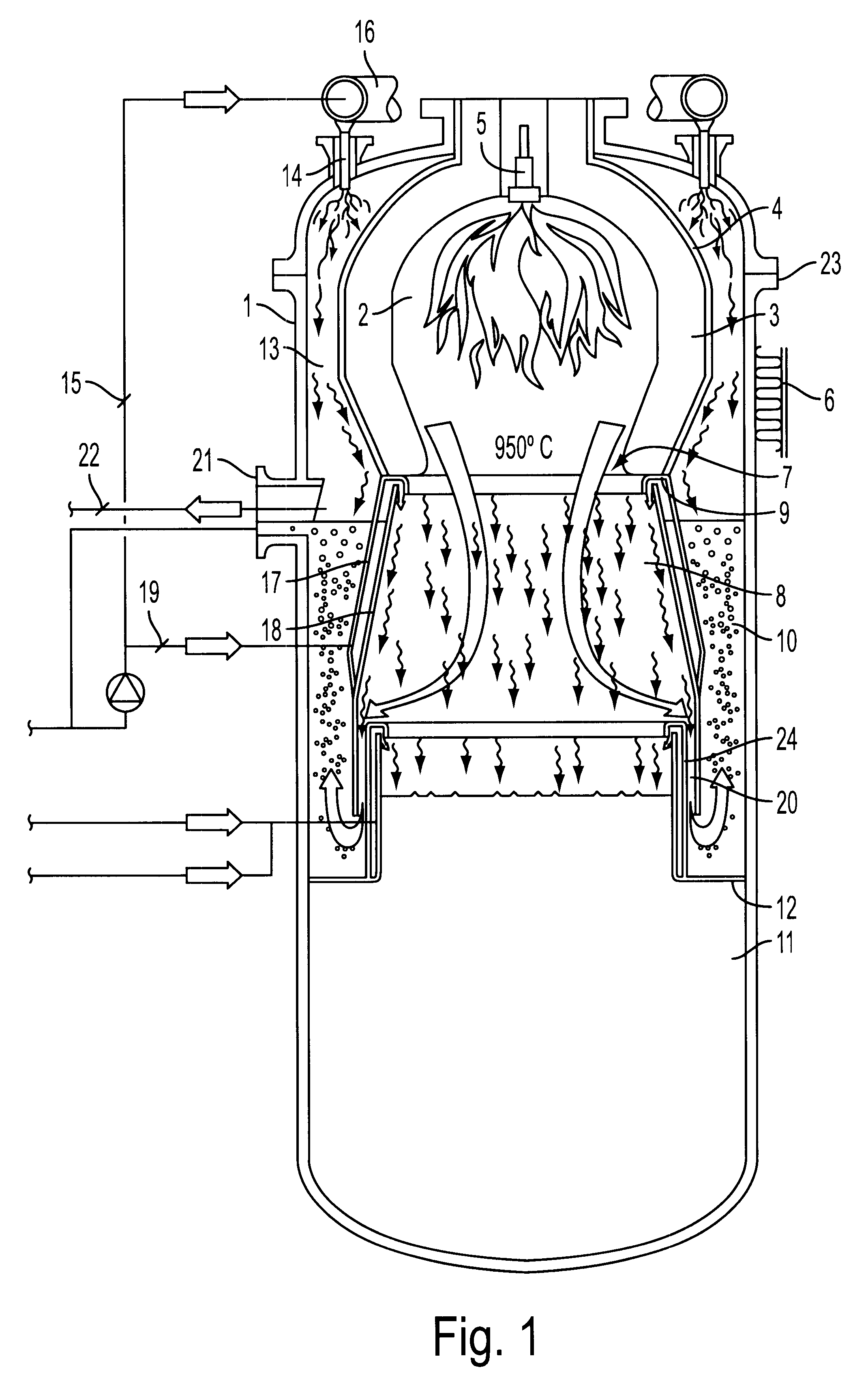 Apparatus for gasification of spent liquor