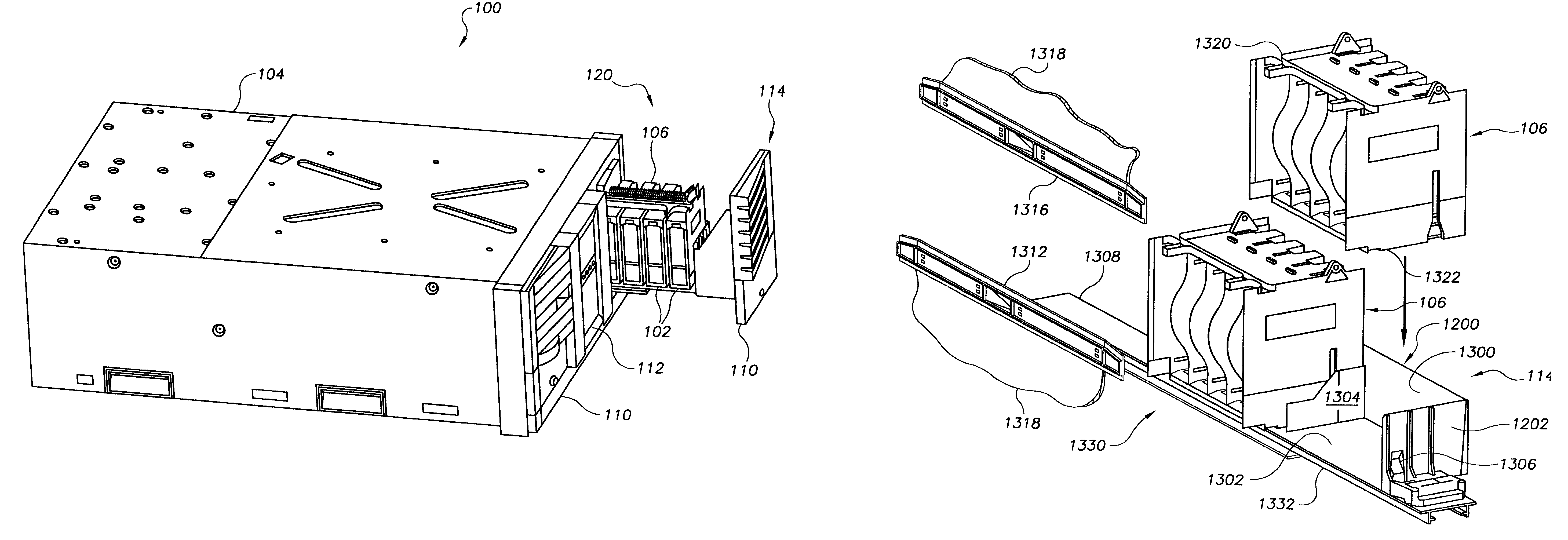 Removable media storage method and device for a data storage system