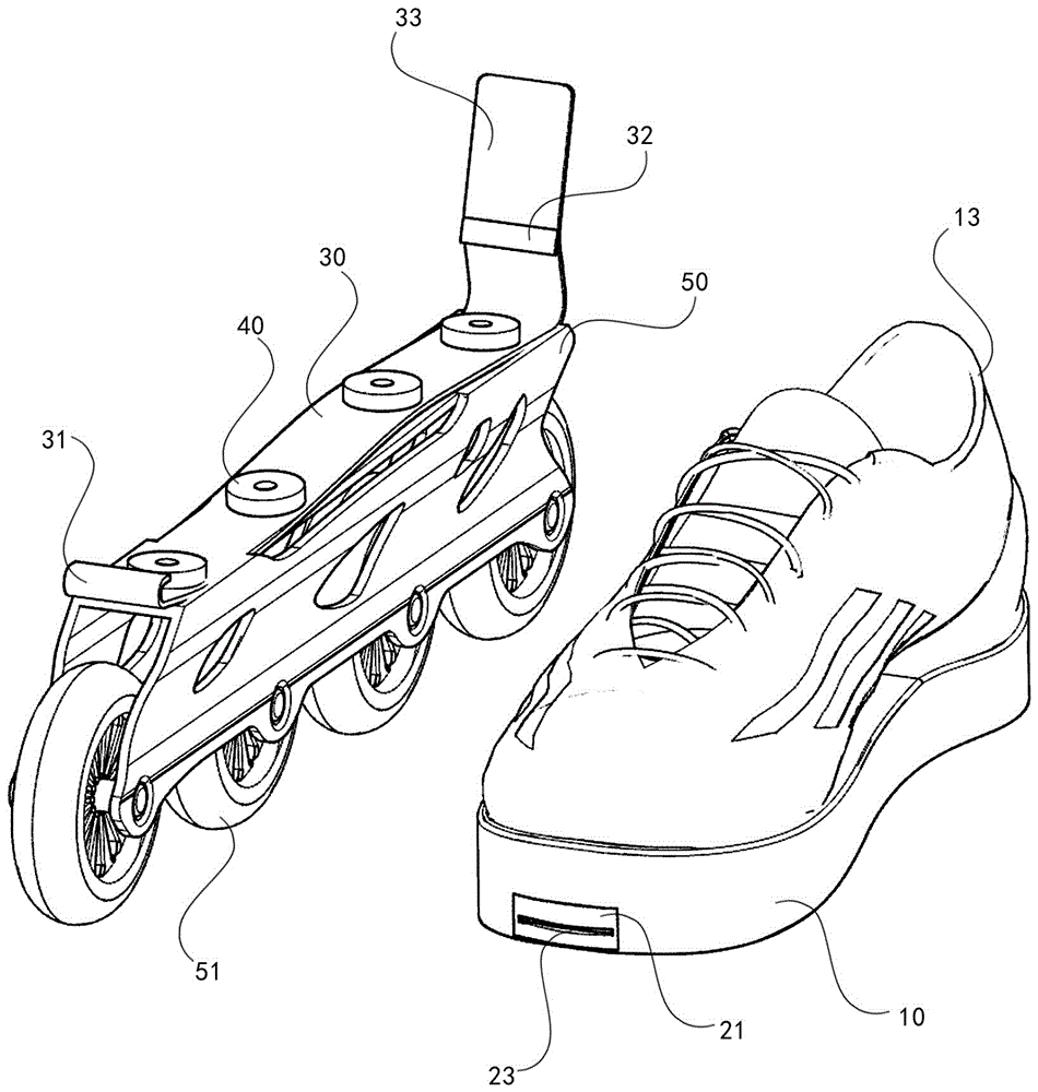 Roller skate and roller skating seat structure convenient in separation and combination as well as using method thereof