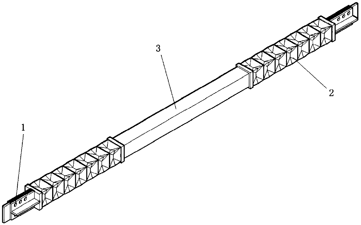 A Buckling Induced Brace with Central Concave Induced Units at the End