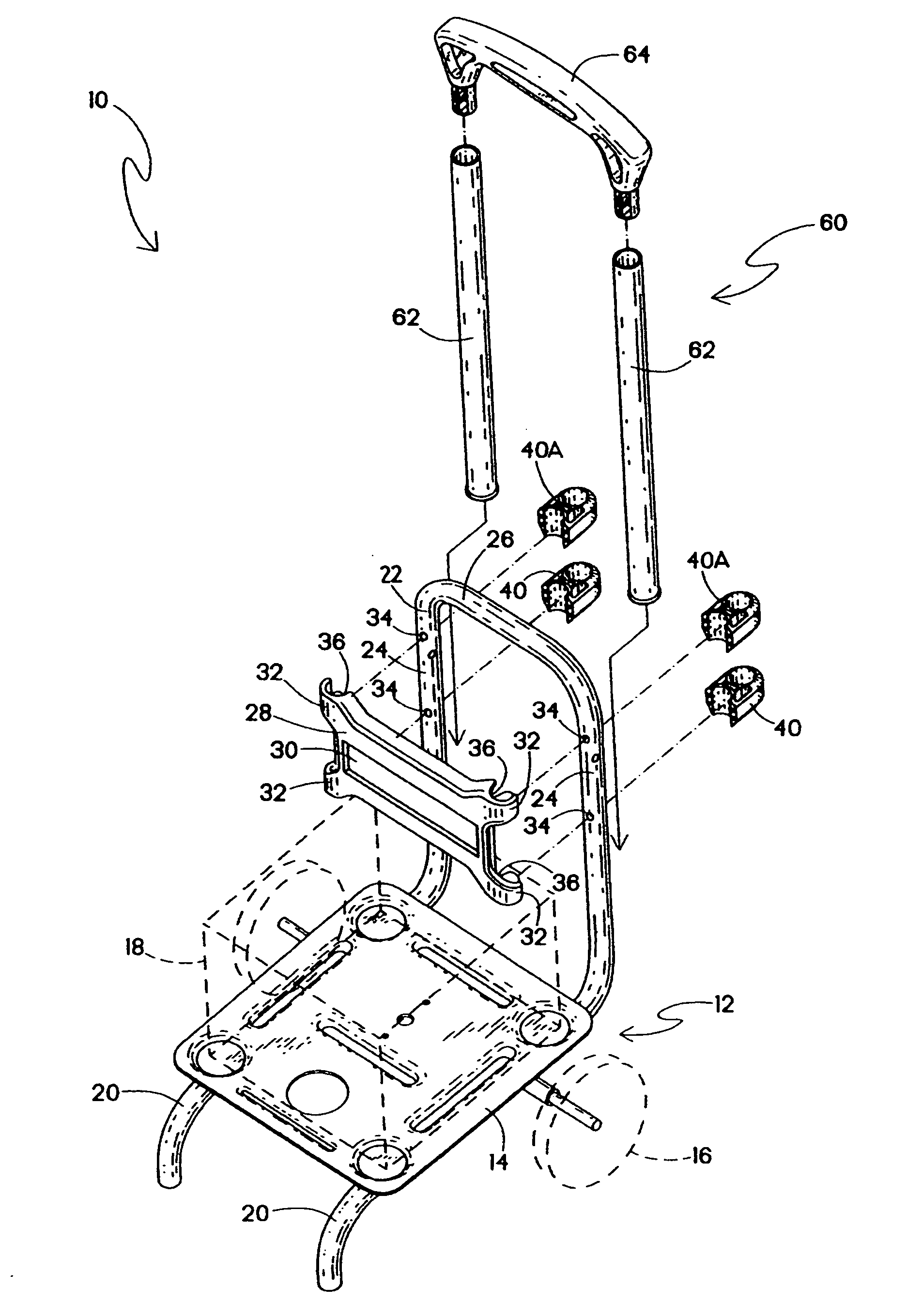 Portable air compressor dolly with retractable handle