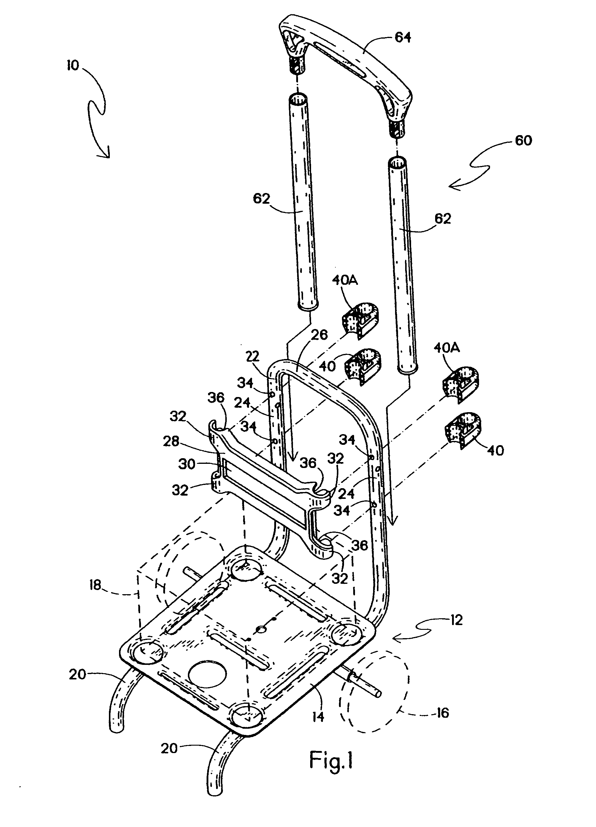 Portable air compressor dolly with retractable handle