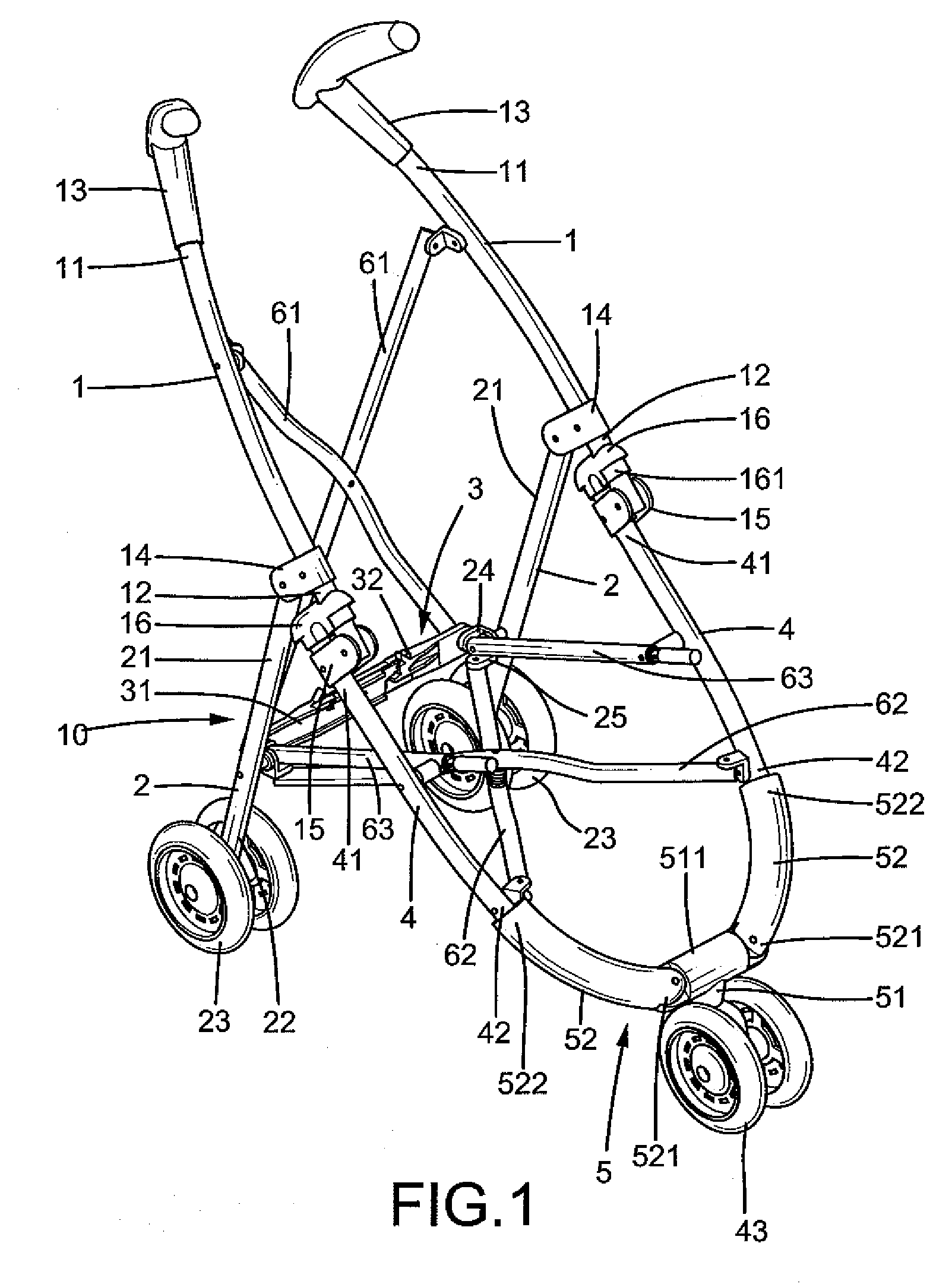 Foldable Three-Wheel Stroller