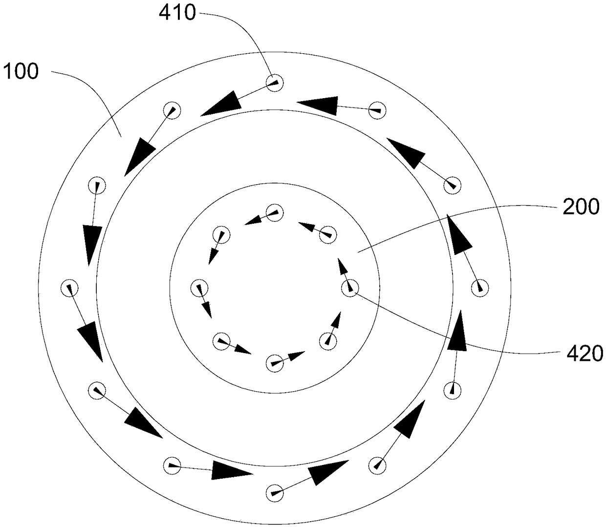 Efficient vortex type gas stove combustor