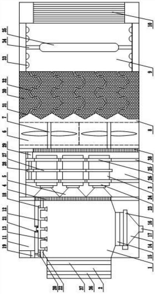 Multi-stage air filtering device for urban rail vehicle