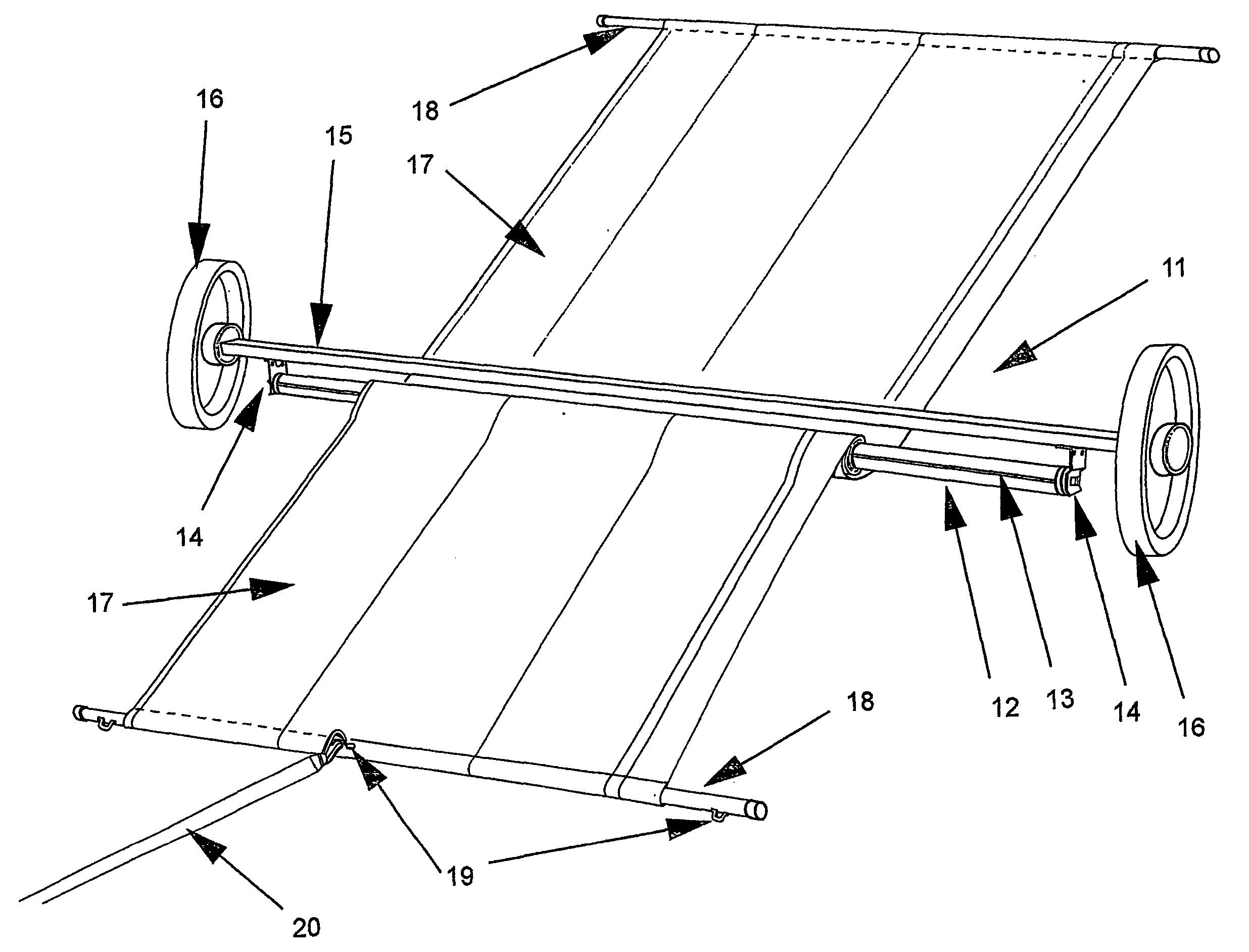 Retractable self rolling blind awning or cover apparatus