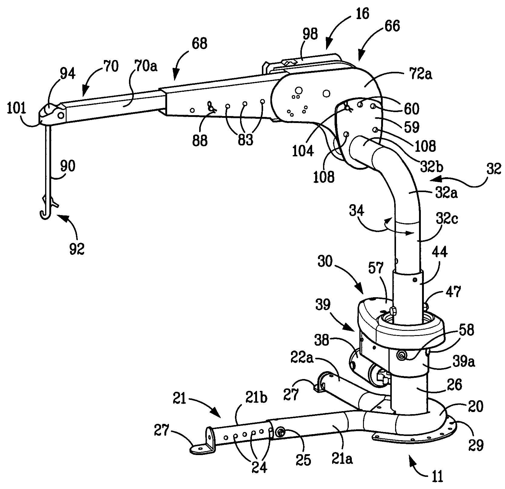 Lifting device for a personal-transportation vehicle