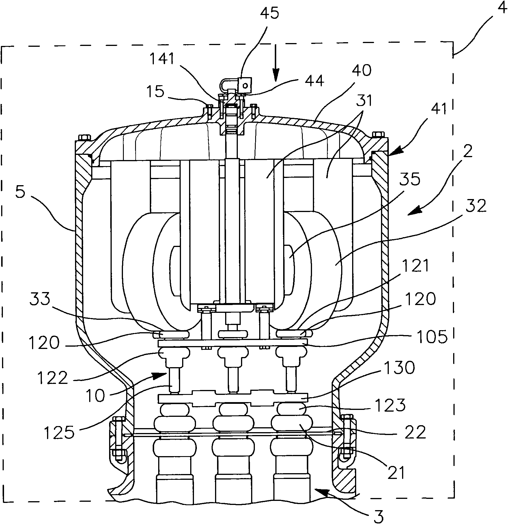 Cut-off device for separating or connecting two parts of an electric circuit, including a voltage transformer