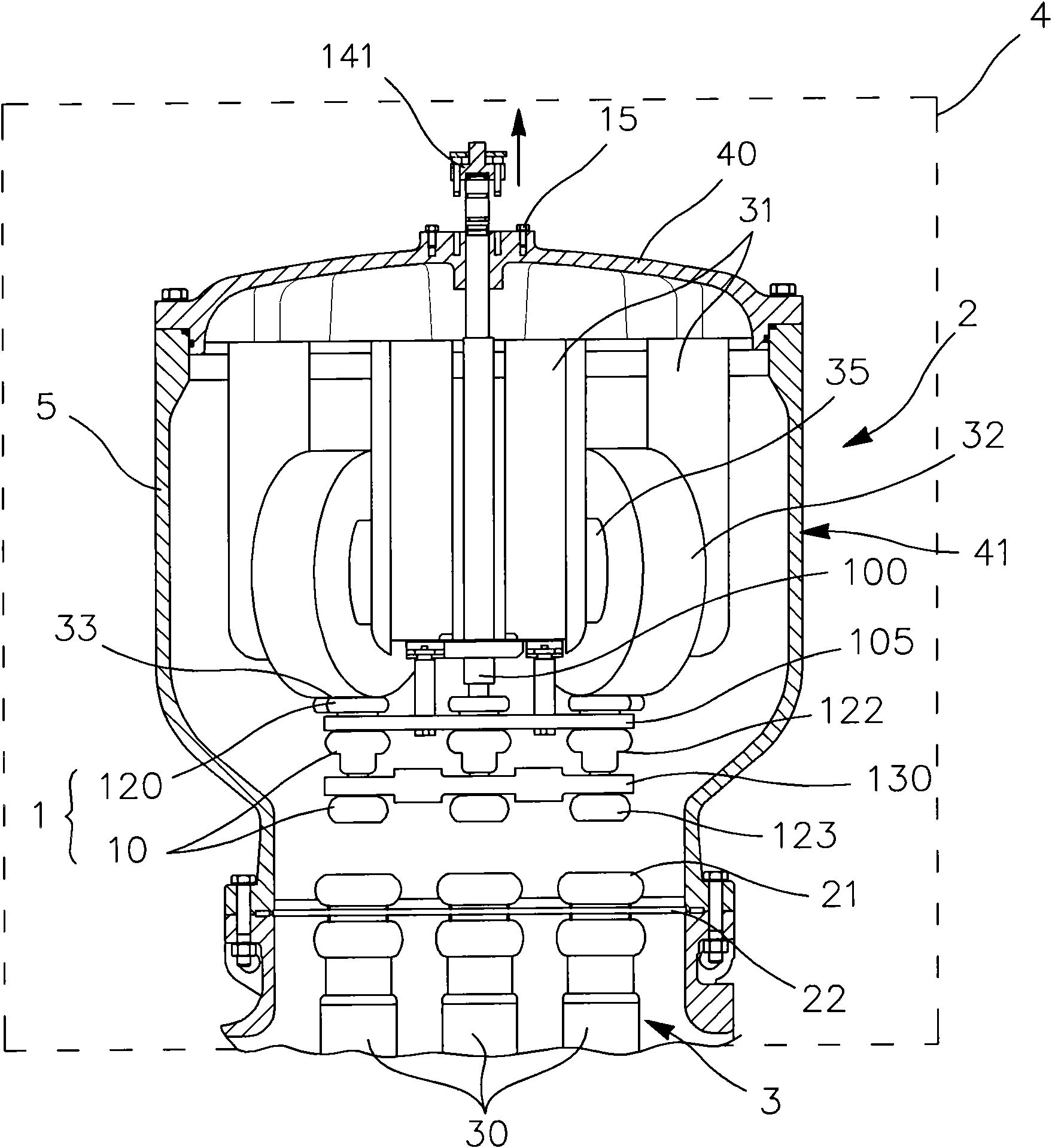Cut-off device for separating or connecting two parts of an electric circuit, including a voltage transformer