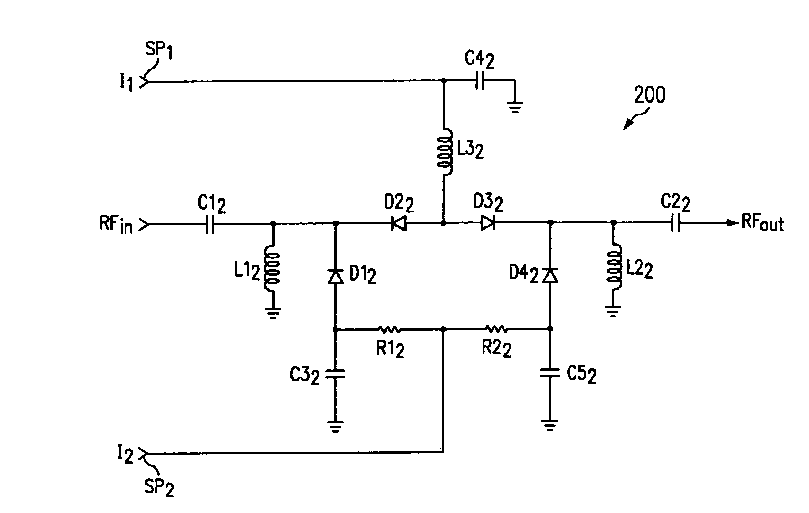 Broadband PIN diode attenuator bias network