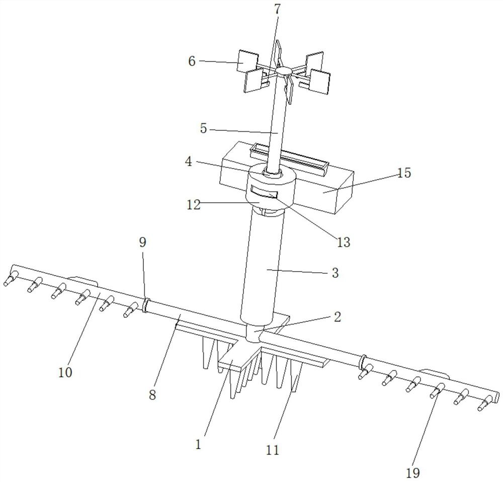 A farmland active fertilizer applicator based on wind-driven spraying