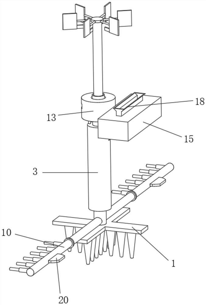 A farmland active fertilizer applicator based on wind-driven spraying