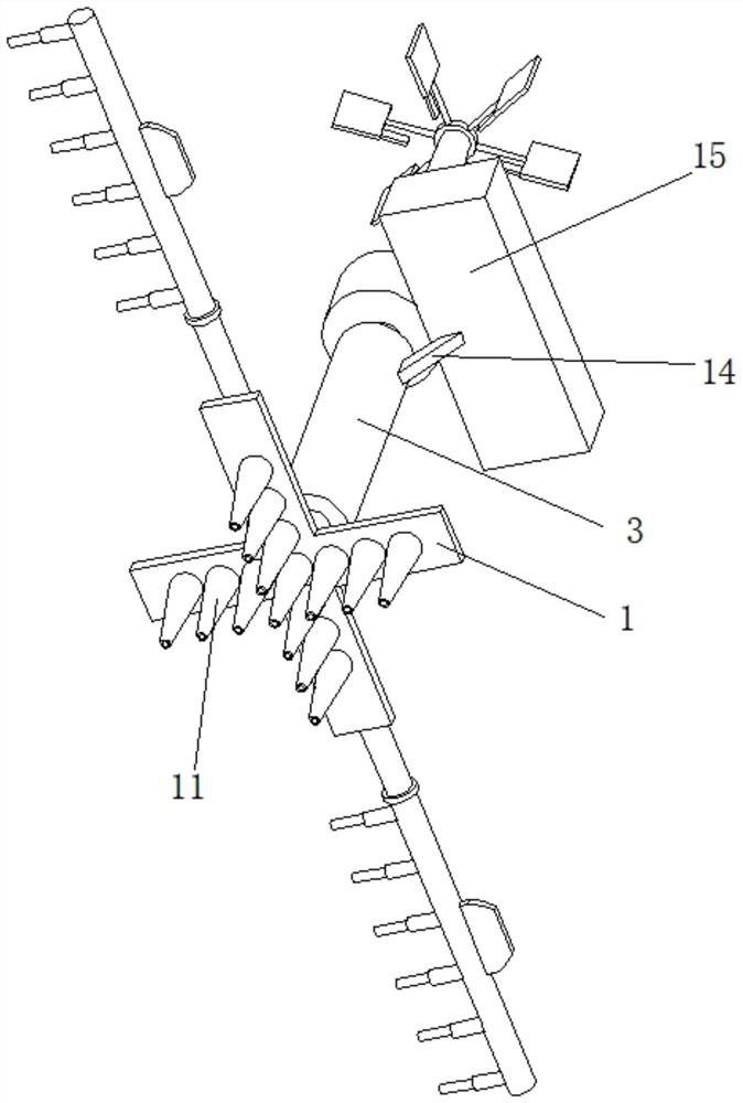 A farmland active fertilizer applicator based on wind-driven spraying