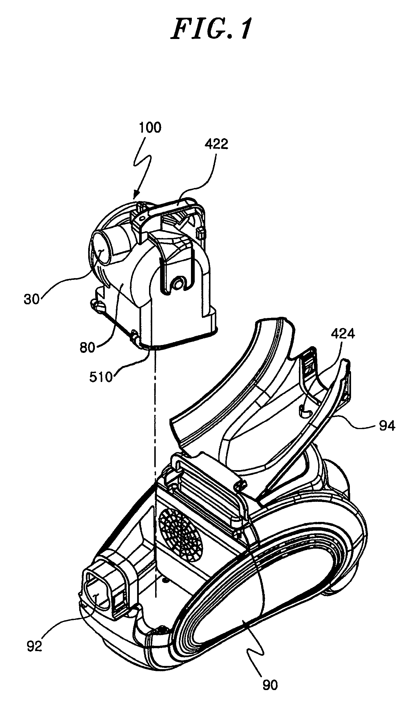 Cyclone dust collecting device for use in a vacuum cleaner