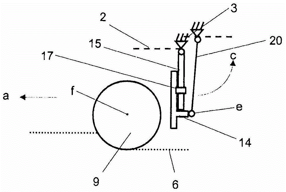 Scrapping device for ground scarification machine, ground scarifier and method for controlling said scraper device