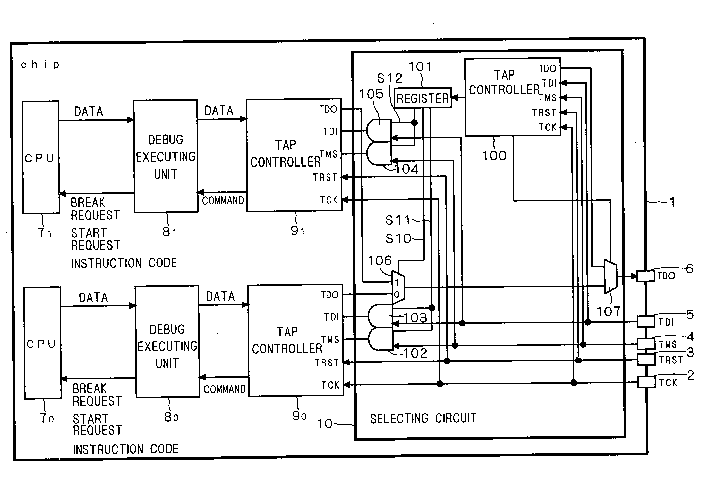 Multiprocessor system capable of efficiently debugging processors
