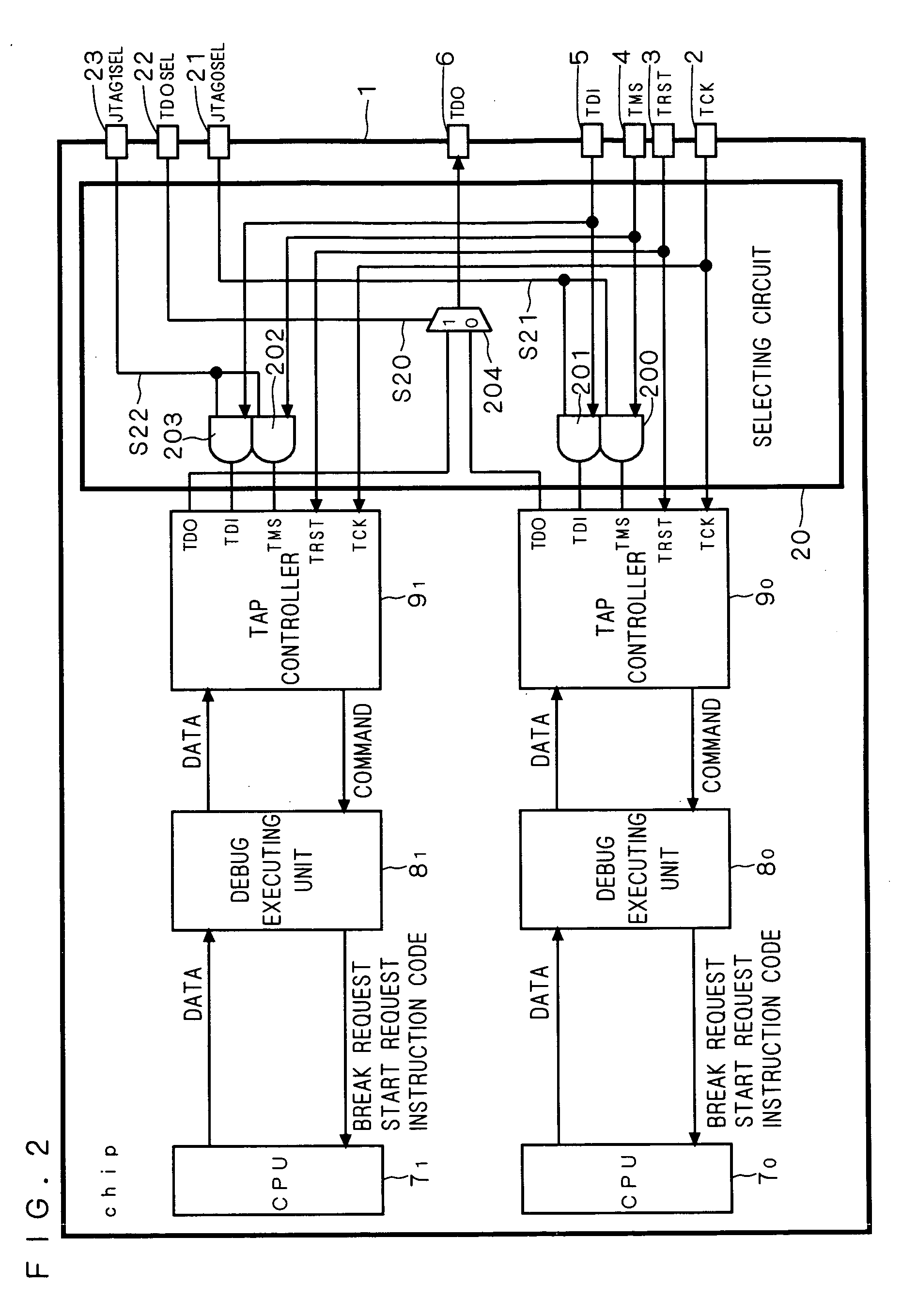 Multiprocessor system capable of efficiently debugging processors