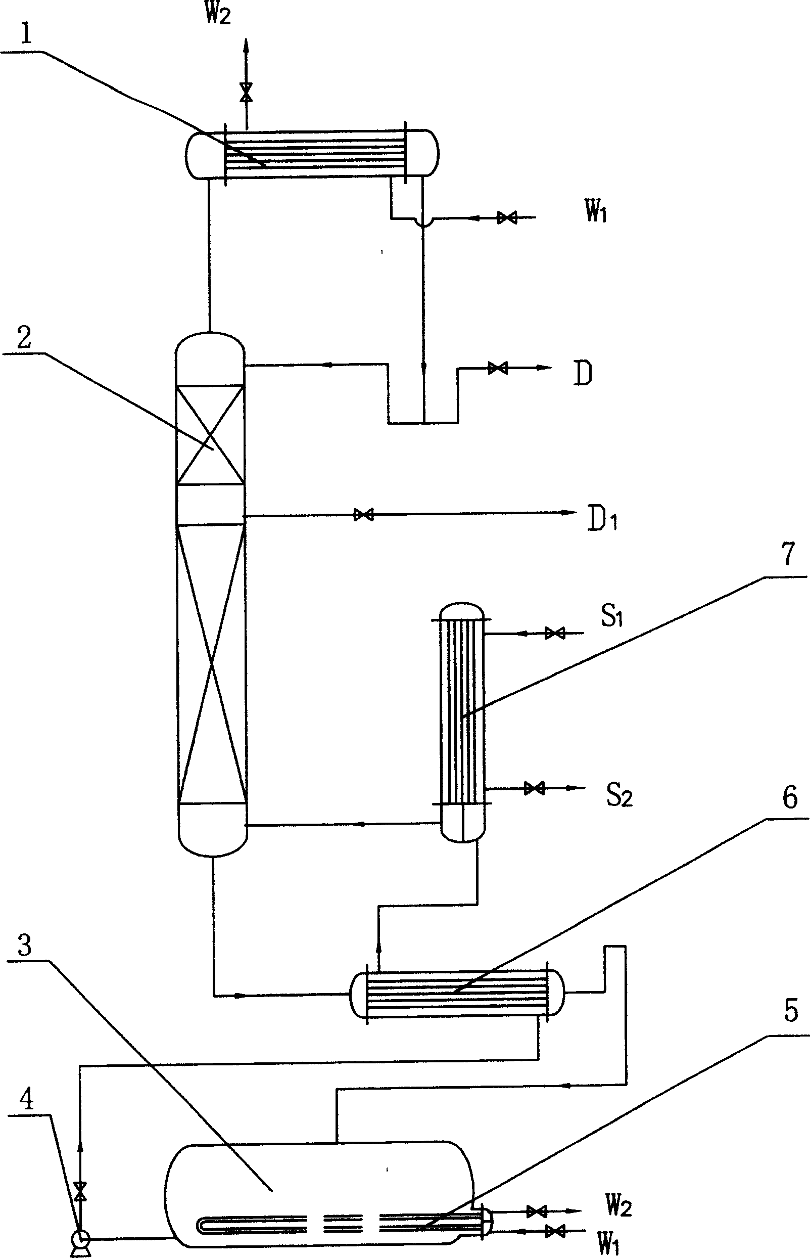 Thermosensitive material intermittent rectifying process having side material output and tower kettle cold material storage