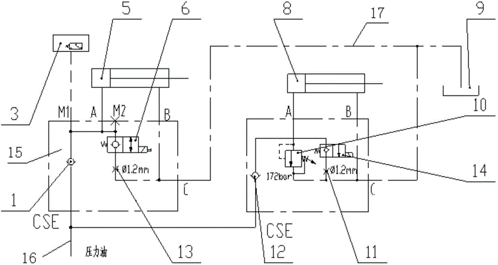 Lifting and descending hydraulic system of scissor fork type aerial lift vehicle platform