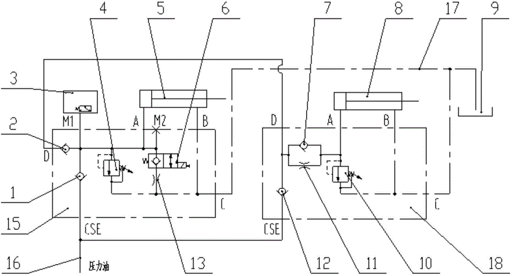 Lifting and descending hydraulic system of scissor fork type aerial lift vehicle platform