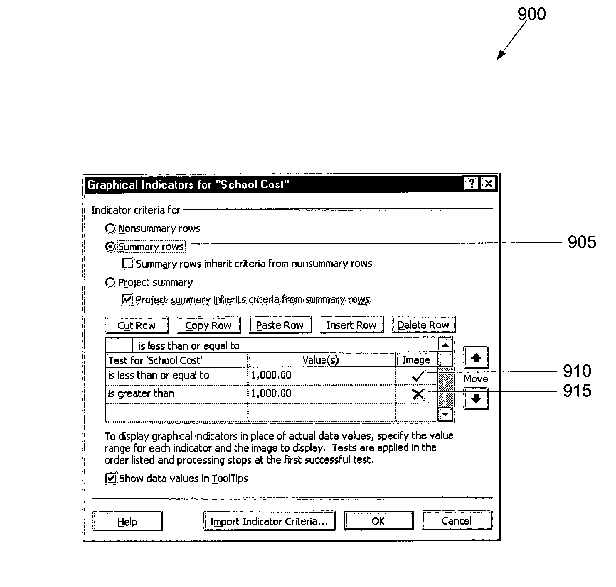 Method and system for displaying an image instead of data