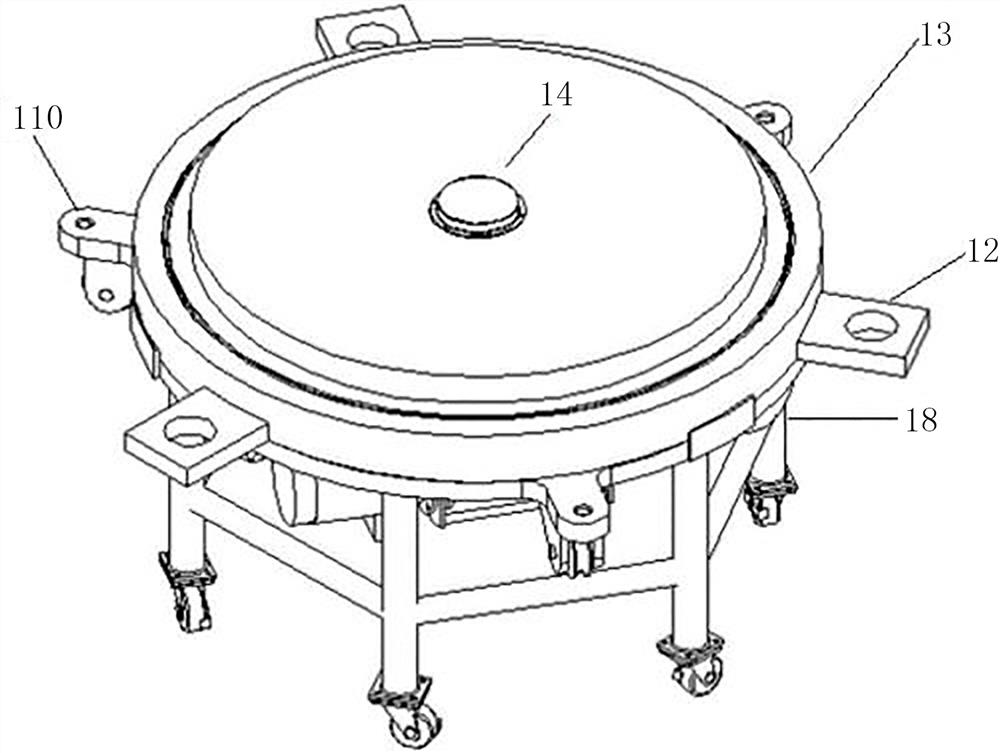 An overall reassembly device and reassembly process of a large shielded main pump in a radioactive environment