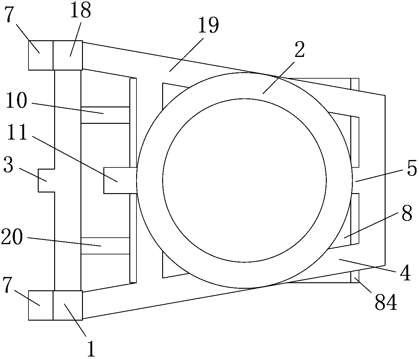 Protection type cantilever launching platform with built-in water channel and manufacturing method thereof