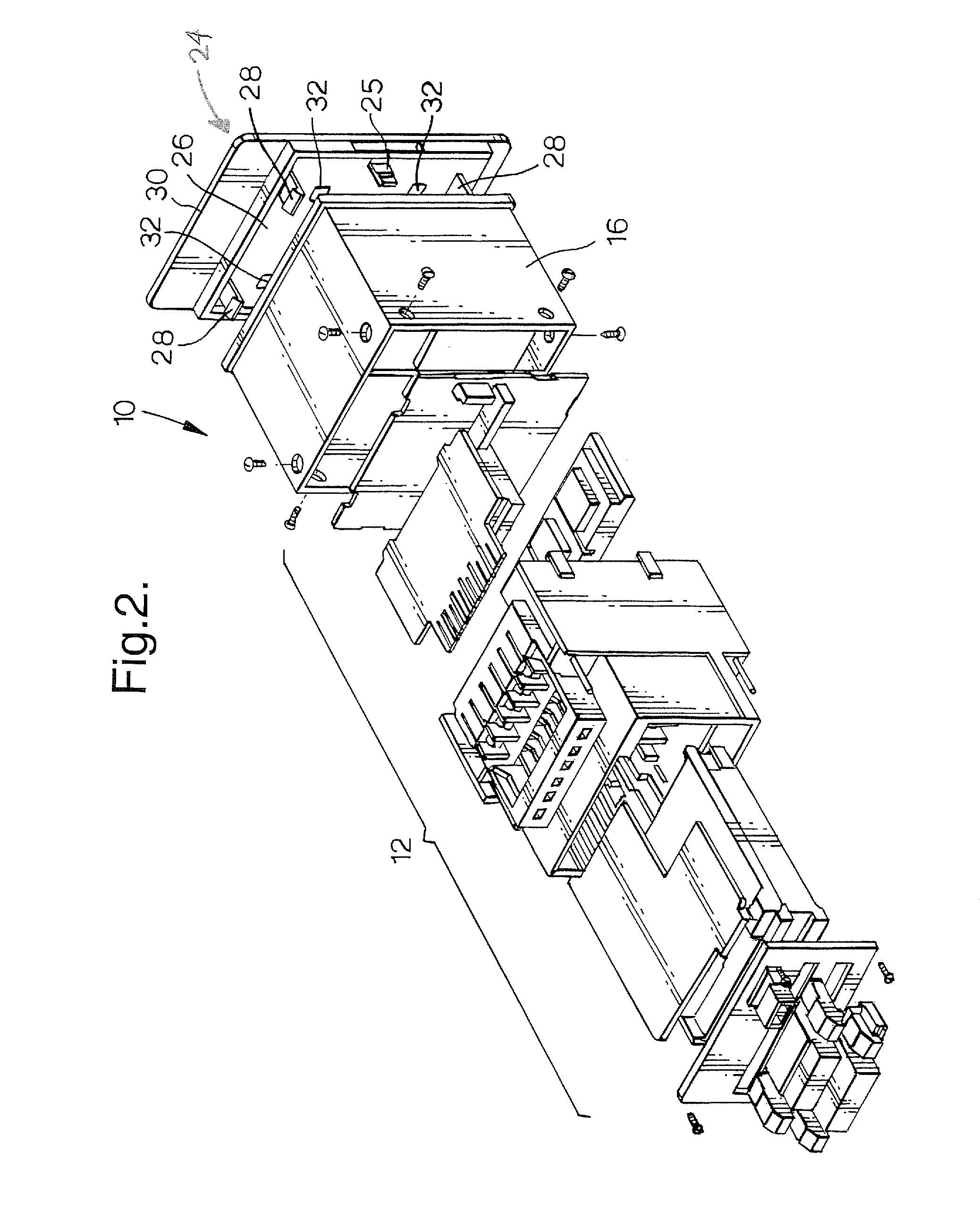 Modular housing for electrical instrument and mounting member therefor