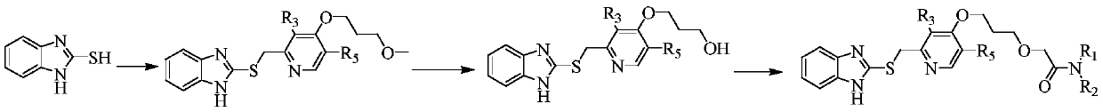 Benzoimidazole compound containing amide and application thereof